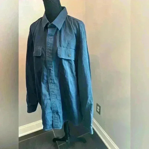 LL Bean Mens Blue Flannel Lined Hurricane Button Up Shirt Size XL- Reg - Picture 4 of 6